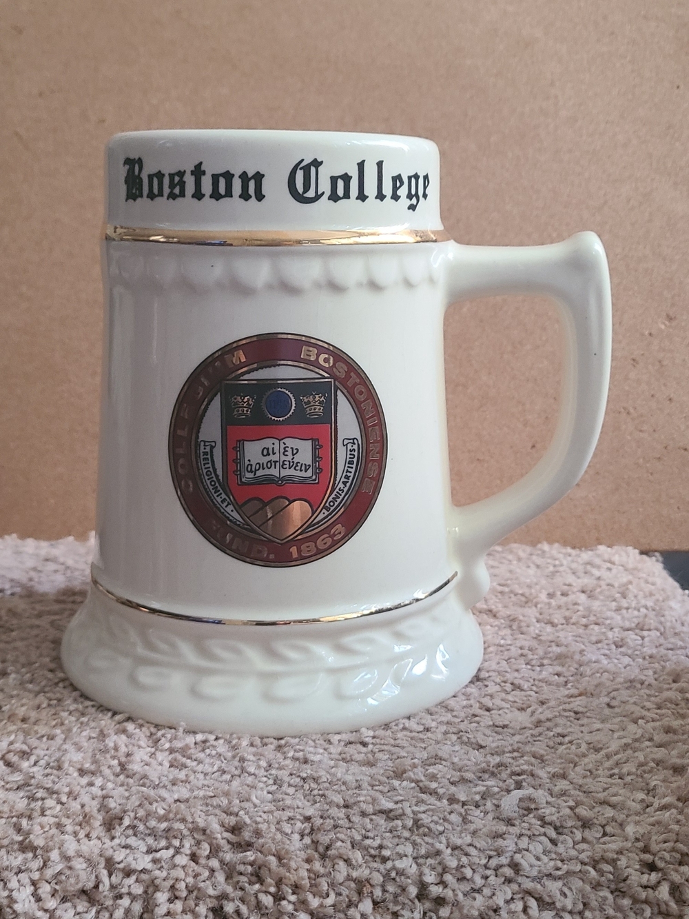 Vintage Boston College Large Beer Stein Mug
